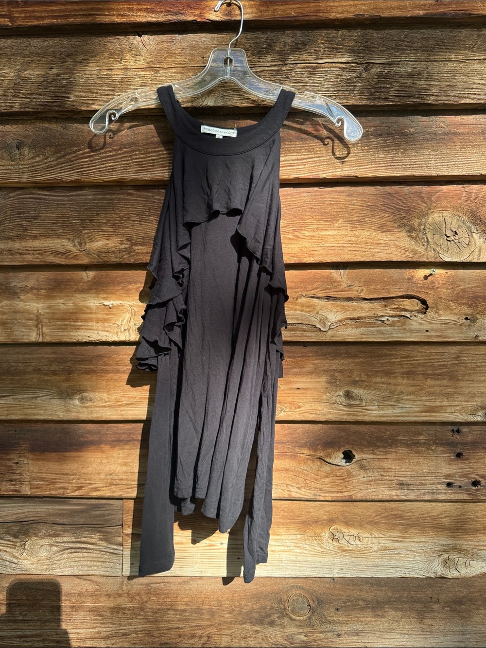 Rebecca minkoff cold shoulder ruffle trim top - Picture 2 of 5